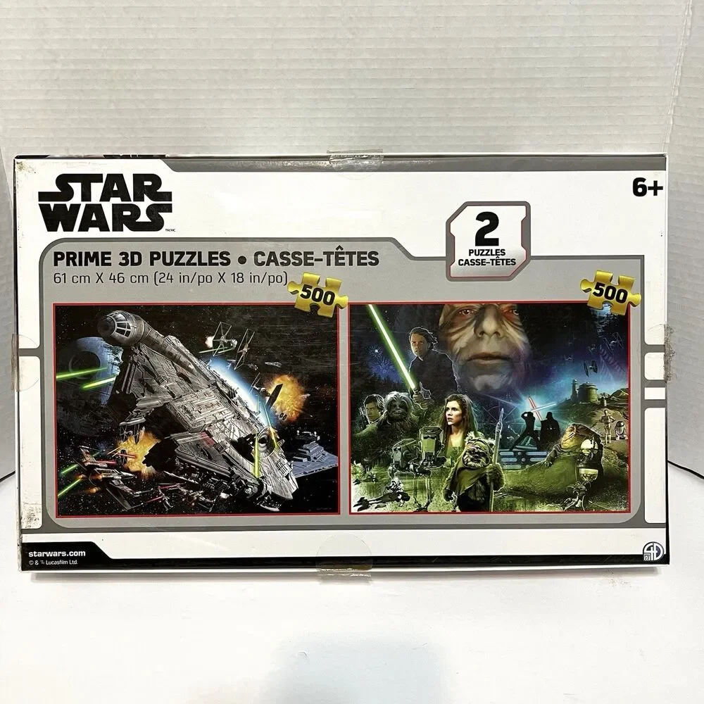Star Wars Prime 3D Puzzle 2 Pack 500 Pieces Each Disney 1000 Pieces Total